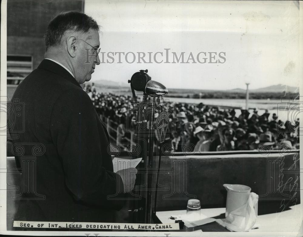 1938 Press Photo Harold Ickes Dedicating All American Canal - nef61767 - Historic Images