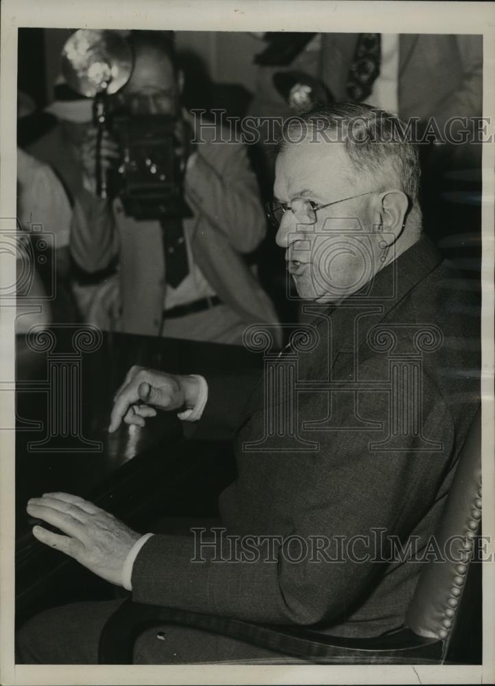 1938 Press Photo Harold Ickes, Secretary of the Interior first conference - Historic Images