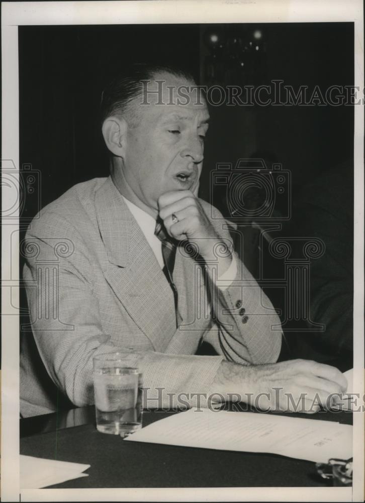 1939 Press Photo Chairman Marriner Eccles Testifies in Senate Banking Committee - Historic Images