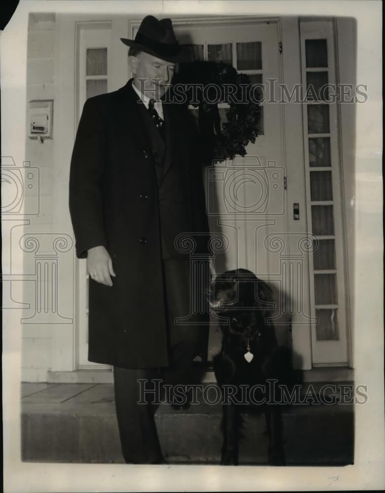 1940 Press Photo Montana Senator Burton K Wheeler &amp; his dog Sully - nep02869 - Historic Images