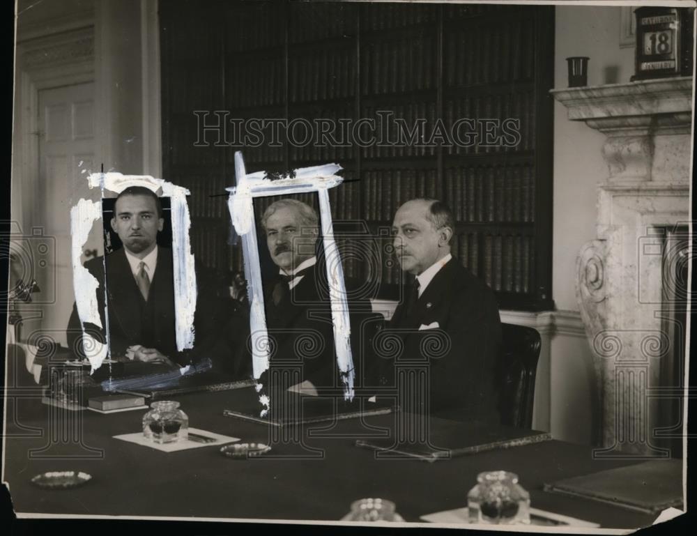 1930 Press Photo Signor Grandi, Signor Manzoni &amp; British PM Ramsay MacDonald - Historic Images