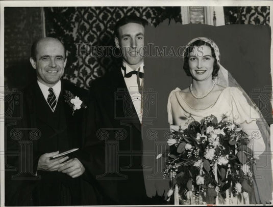 1932 Press Photo Jesse Mortensen and his bride, Irene Ross - neo00205 - Historic Images
