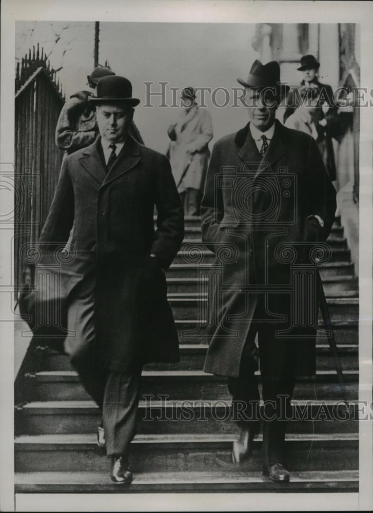 1936 Press Photo Sir Thomas Inskip, Lord Halifax as they left 10 Dowing Street - Historic Images