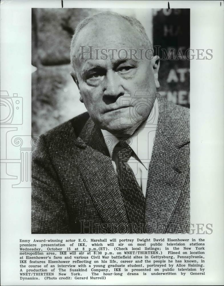 Press Photo E.G.Marshall will portray Dwight David Eisenhower  - cvb14460 - Historic Images