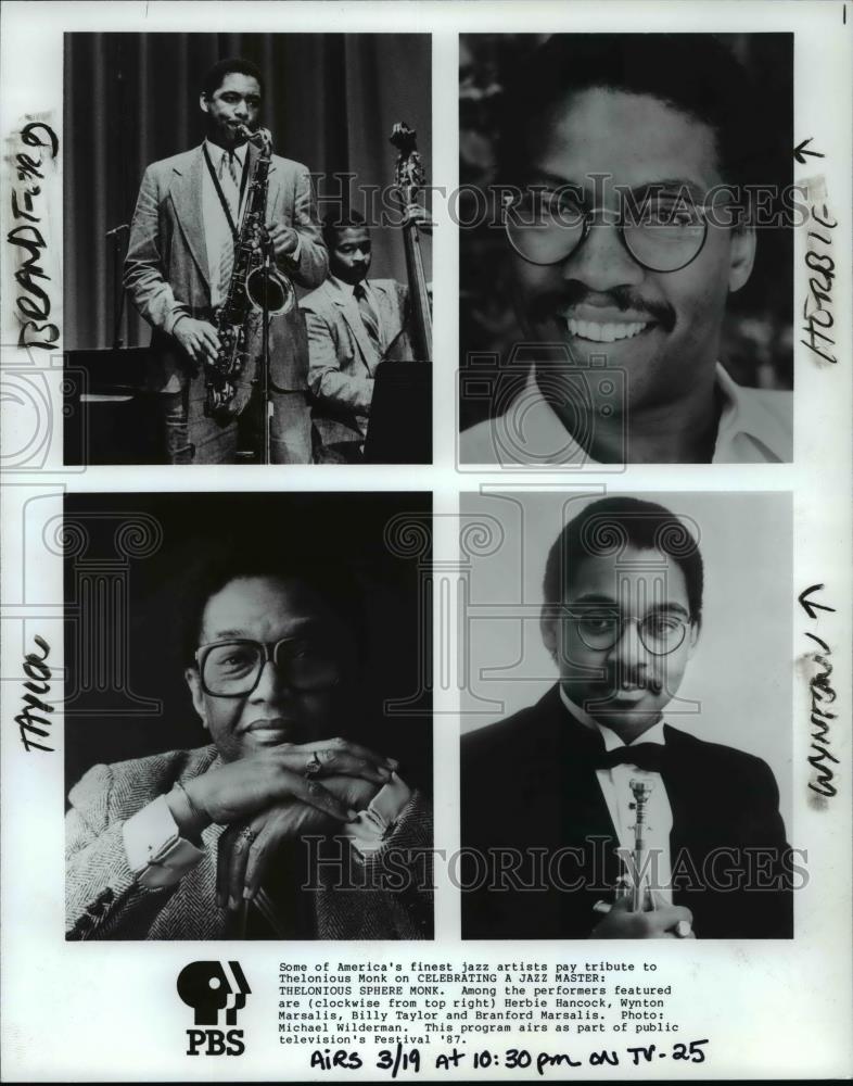 Press Photo America&#39;s finest jazz artists, Hancock, Marsalis and Taylor - Historic Images