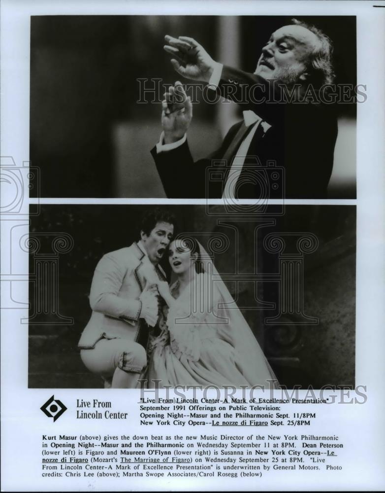 1991 Press Photo Kurt Masur (above) & Dean Peterson (lower left) & M. O'Flynn - Historic Images