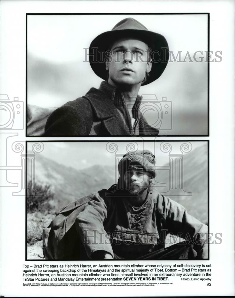 Press Photo Brad Pitt stars as Heinrich Harrer in the film Seven Years in Tibet - Historic Images
