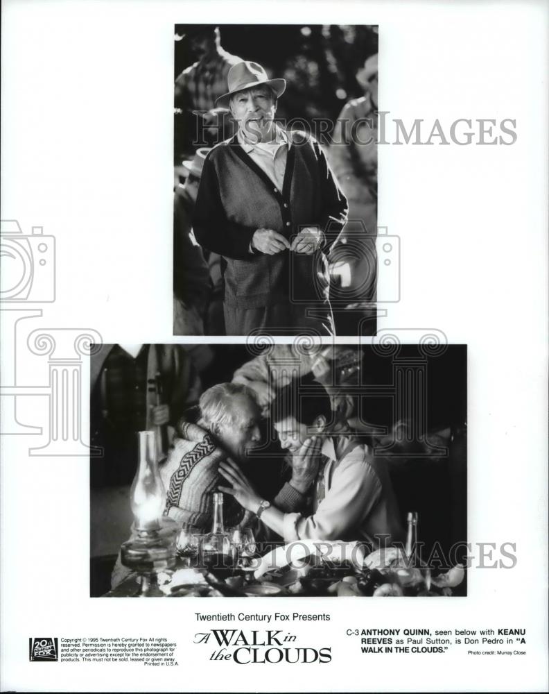 Press Photo Anthony Quinn with Keanu Reeves in "A Walk in the Clouds" - Historic Images