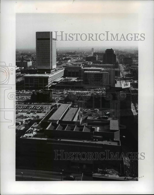 1976 Press Photo Cleveland State University's aerial view - cvb14740 - Historic Images