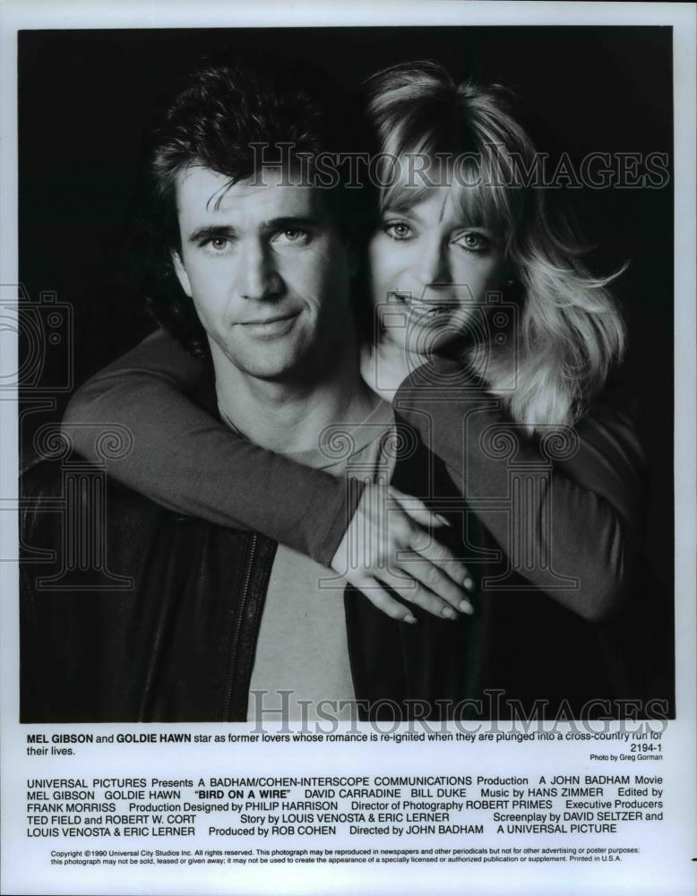 1991 Press Photo Mel Gibson and Goldie Hawn - Birds on a Wire - cvb147 ...