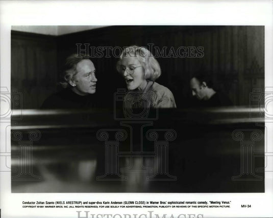 1993 Press Photo Neil Arestrup & Glenn Close - "Meeting Venus" - cvb14897 - Historic Images