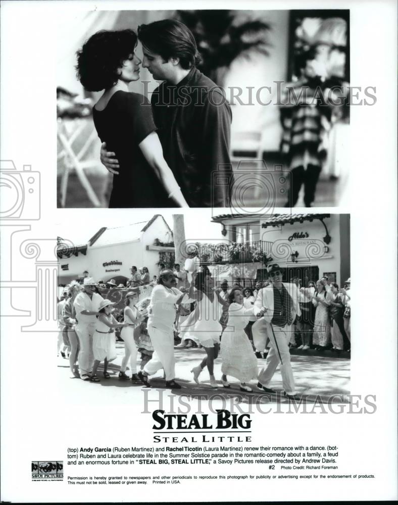 Press Photo Andy Garcia &amp; Rachel Ticotin Stars in &quot;Steal Big, Steal Little&quot; - Historic Images