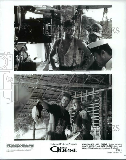 Press Photo Jean-Claude Van Damme Directs Co-stars in the Movie "The Quest" - Historic Images