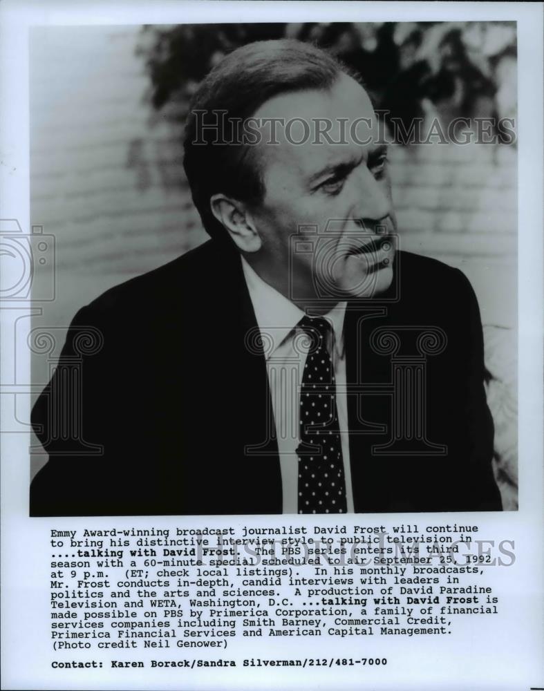 Press Photo Emmy Award winning broadcast journalist David Frost - cvb15197 - Historic Images