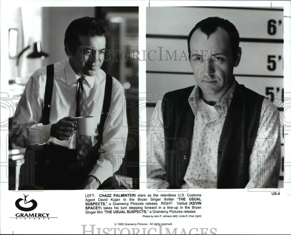 1995 Press Photo Chazz Palminteri, Kevin Spacey in the film The Usual Suspects - Historic Images