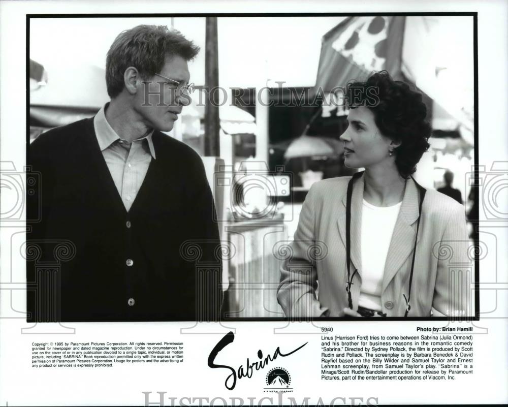 Press Photo Harrison Ford and Julia Ormond in "Sabrina" - cvb15274 - Historic Images
