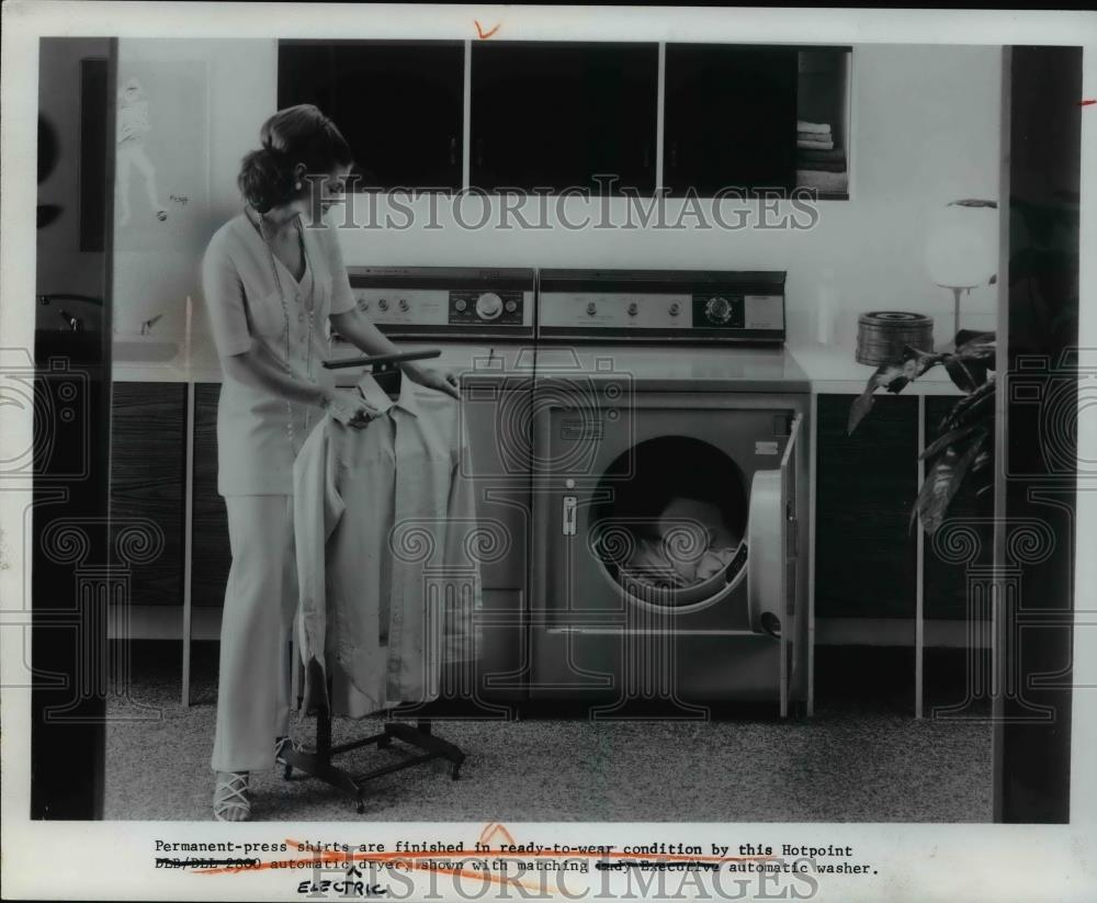 1973 Press Photo Hotpoint automatic electric dryer with automatic washer - Historic Images