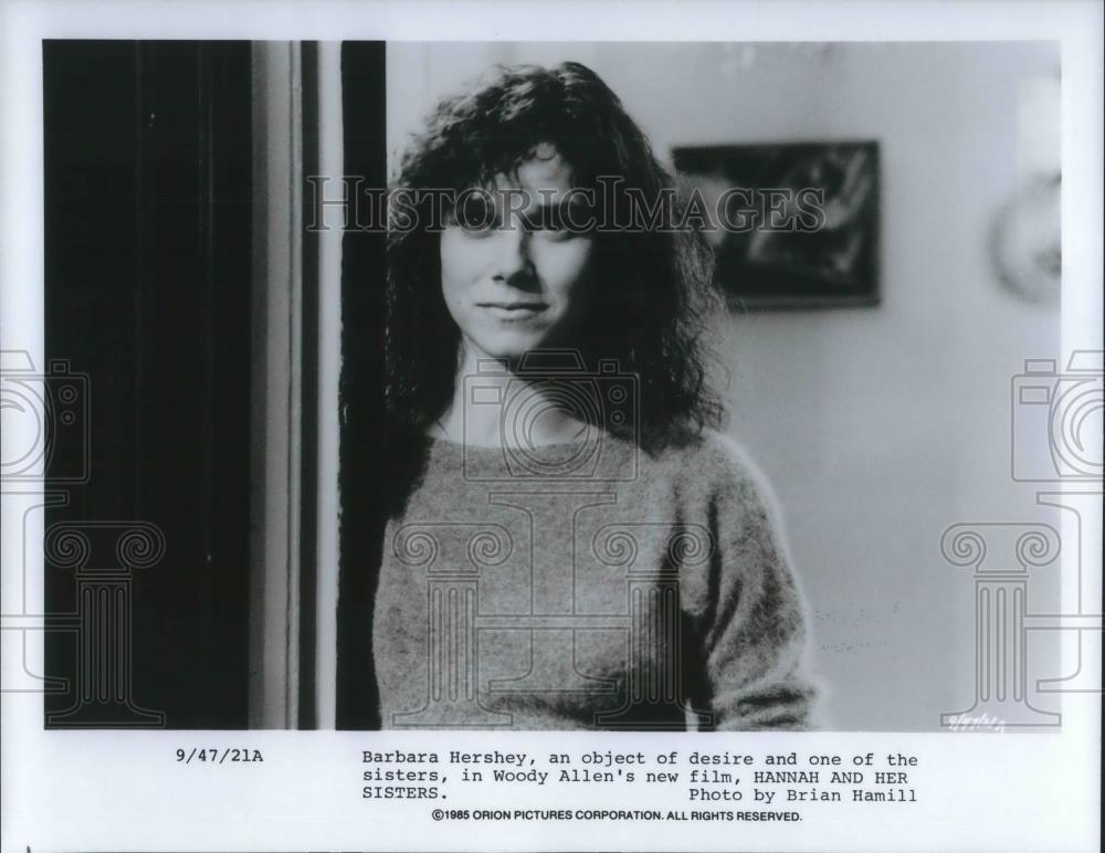 1989 Press Photo Barbara Hershey Hannah and Her Sisters - cvp09185 - Historic Images