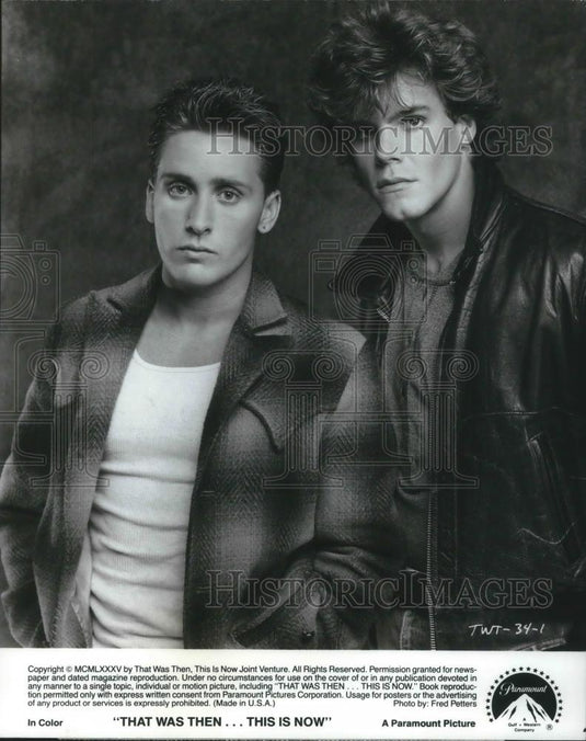 1985 Press Photo Emilio Esteves Craig Sheffer KImdelaney That Was Then This Is - Historic Images