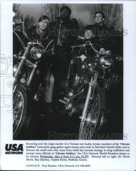 Press Photo Chrome Soldiers David Morin Ray Sharkey, Yaphet Kotto Nicholas Gues - Historic Images