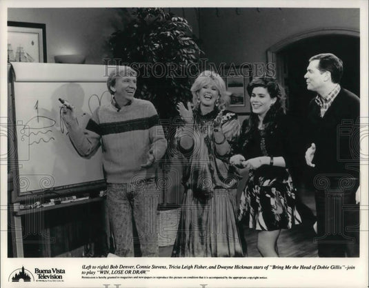 Press Photo Bob Denver, Connie Stevens, Tricia Fisher in Win, Lose, or Draw - Historic Images