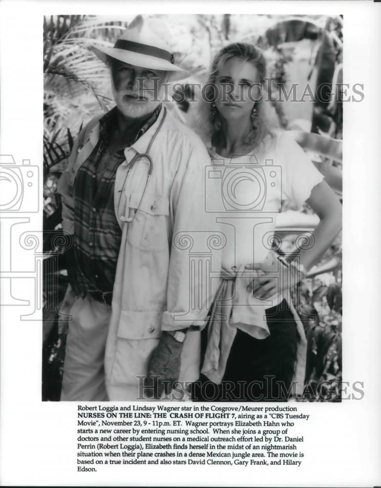 Press Photo Robert Loggia Lindsay Wagner Nurses On The Line Crash Of Flight 7 - Historic Images