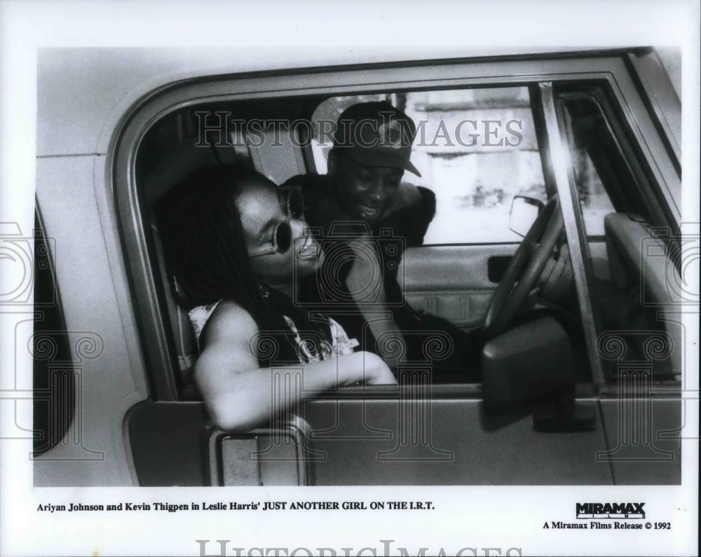 1993 Press Photo Ariyan Johnson and Kevin Leslie in Just Another Girl on the LRT - Historic Images
