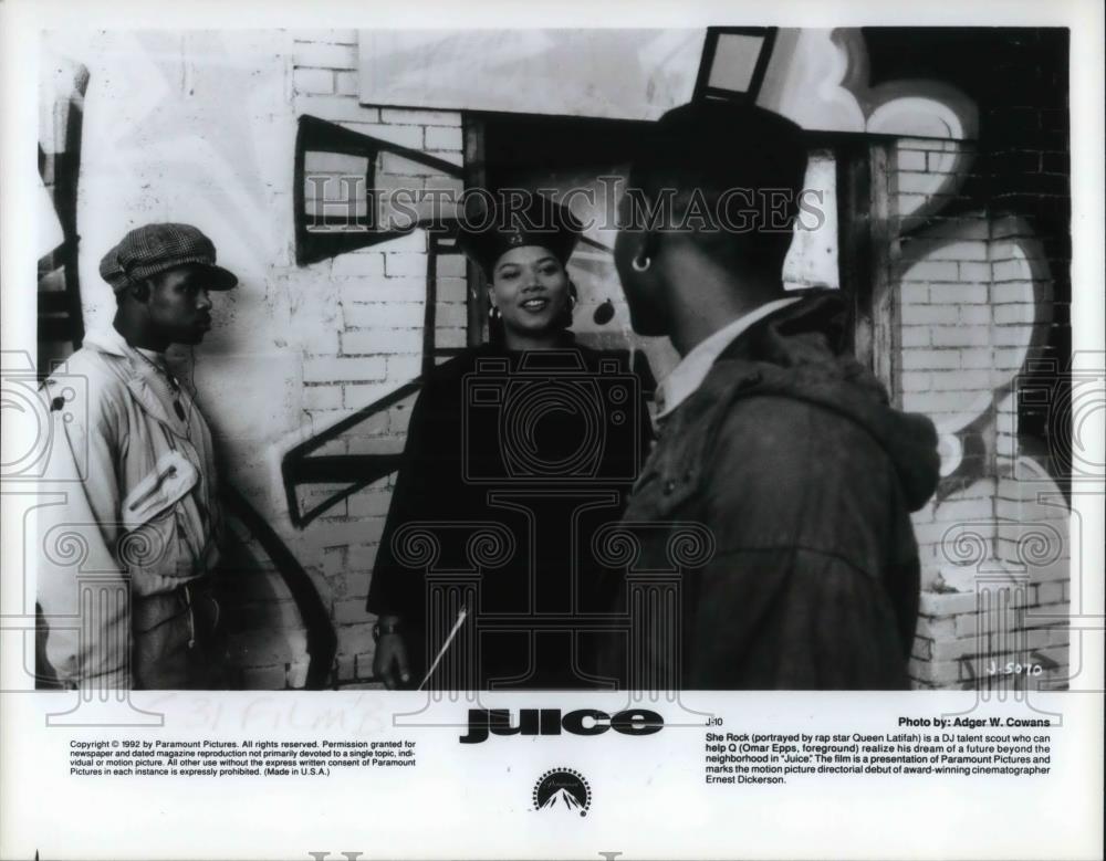 1992 Press Photo Queen Latifa and Omar Epps at Juice movie - cvp20070 - Historic Images