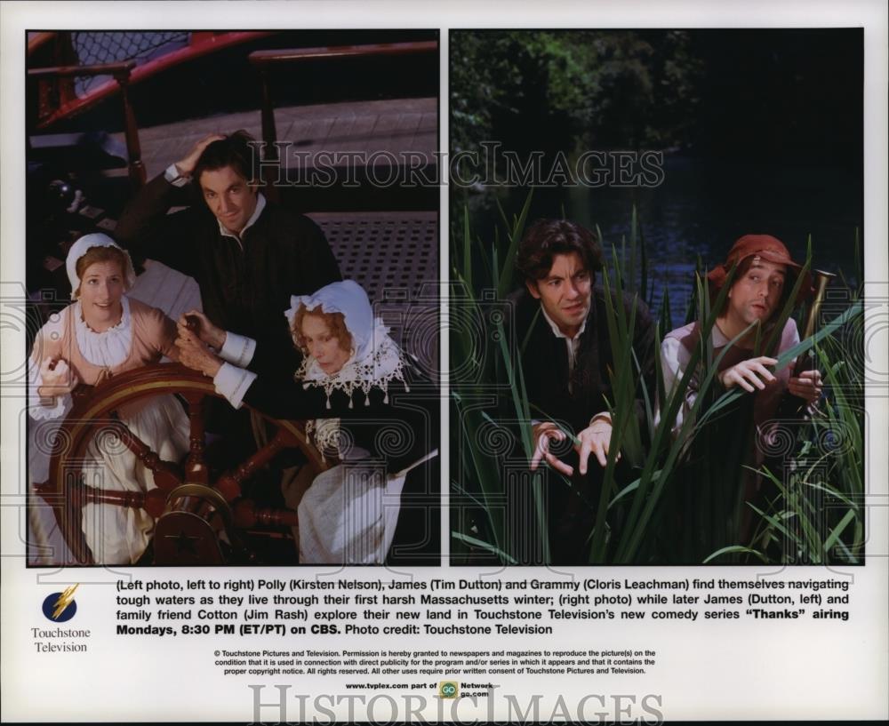 Undated Press Photo Kirsten Nelson Tim Dutton Cloris Leachman Jim Rash "Thanks" - Historic Images