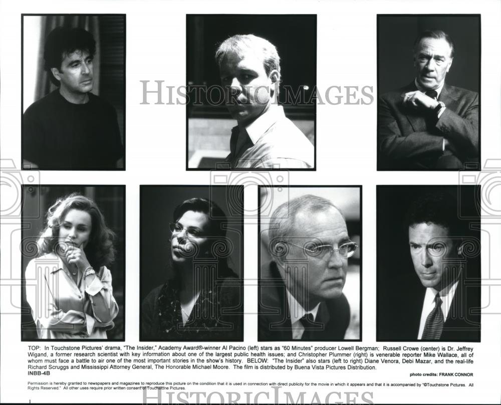 Undated Press Photo Al Pacino Lowell Bergman Russell Crowe &quot;The Insider&quot; - Historic Images