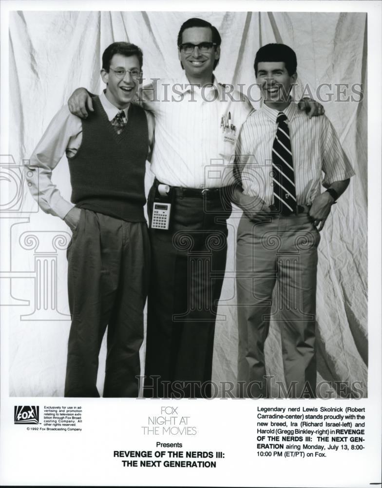 1992 Press Photo Robert Carradine, Richard Israel, and Gregg Binkley in - Historic Images