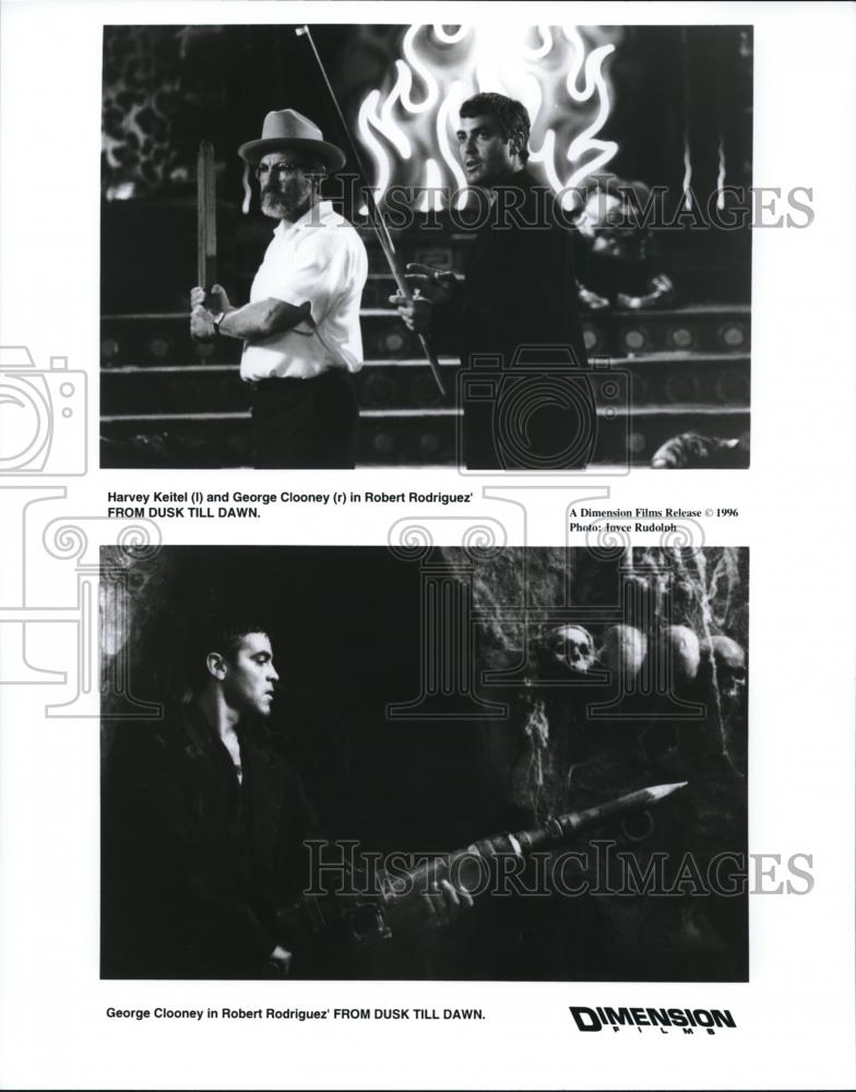 1996 Press Photo Harvey Keitel and George Cloney in From Dusk Till Dawn - Historic Images