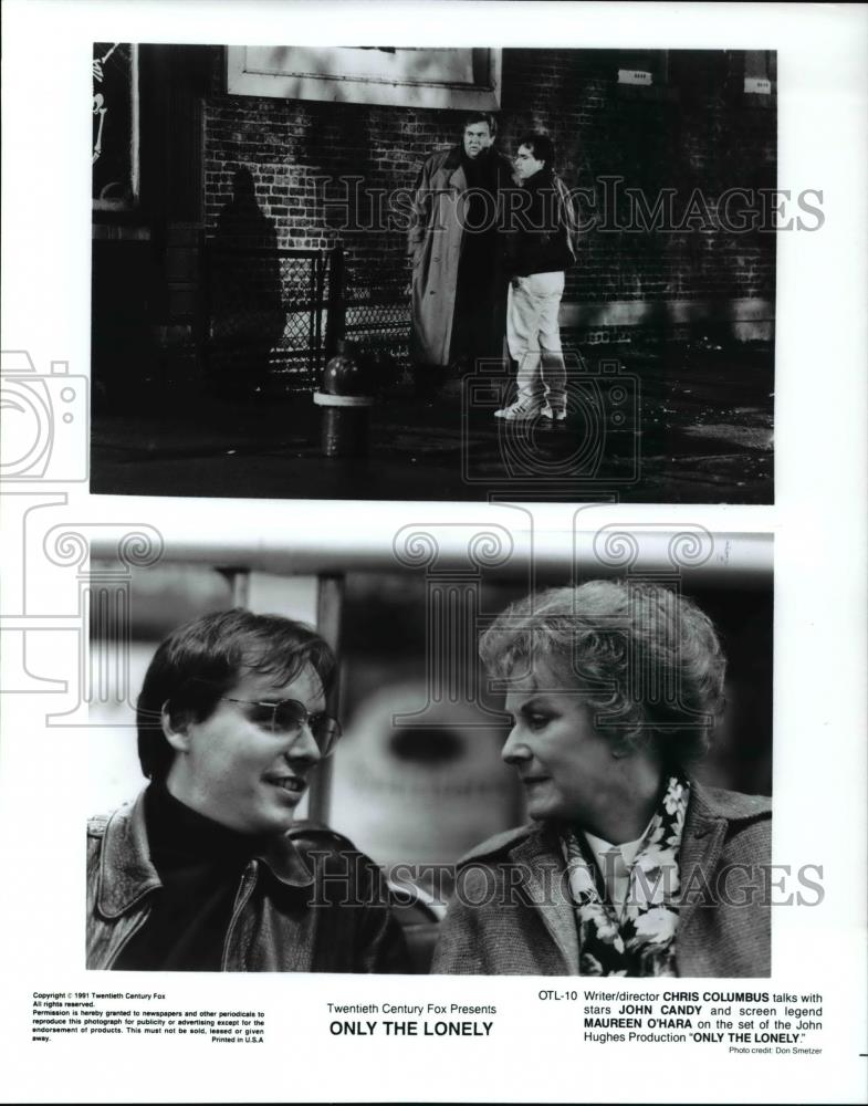 1992 Press Photo Chris Columbus, John Candy, and Maureen O&#39;Hara in Only The - Historic Images