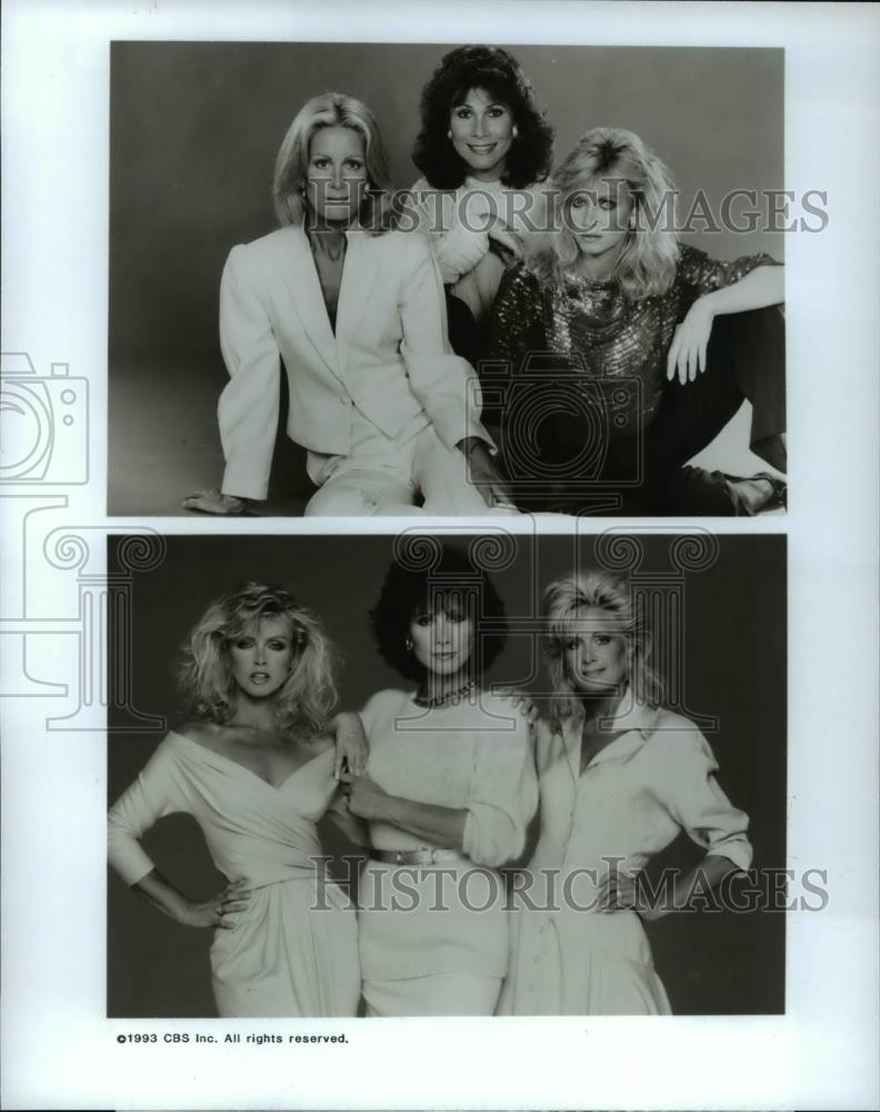 1993 Press Photo Joan Van Ark, Michelle Lee, Donna Mills in Knots Landing - Historic Images