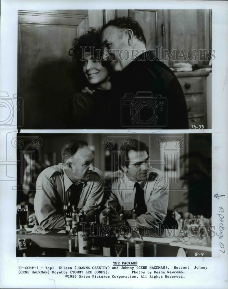 1989 Press Photo Joanna Cassidy, Gene Hackman in The Package - cvp45561 - Historic Images