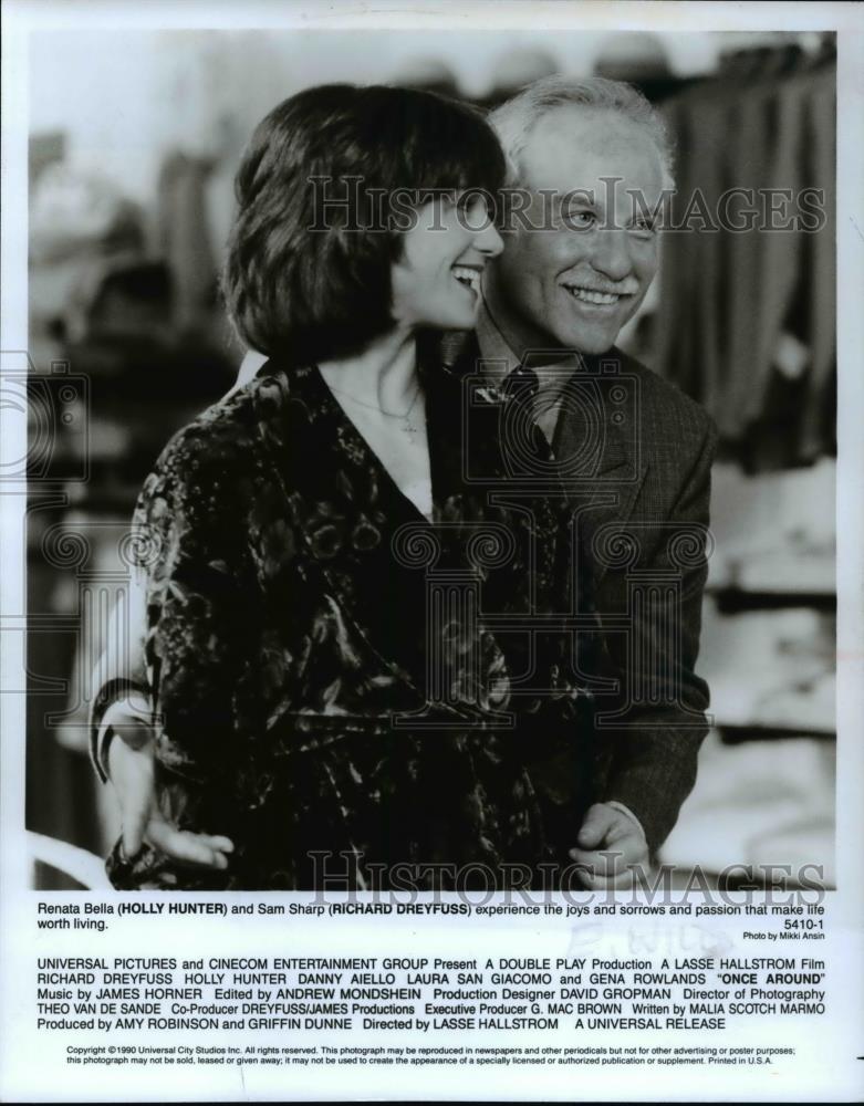 1995 Press Photo Holly Hunter and Richard Dreyfuss in Once Around - cvp45899 - Historic Images
