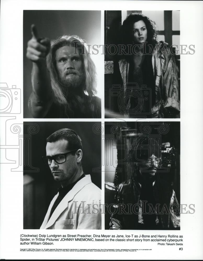 Press Photo Dolp Lundgren Dina Meyer Ice-T in "Johnny Mnemonic" - cvp58520 - Historic Images