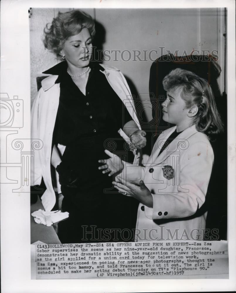 1957 Wire Photo Zsa Zsa offers advice from an expert in Hollywood - cvw01734 - Historic Images