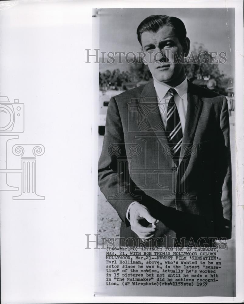 1957 Wire Photo Newest Film Sensation in Hollywood, Earl Holliman - cvw02127 - Historic Images