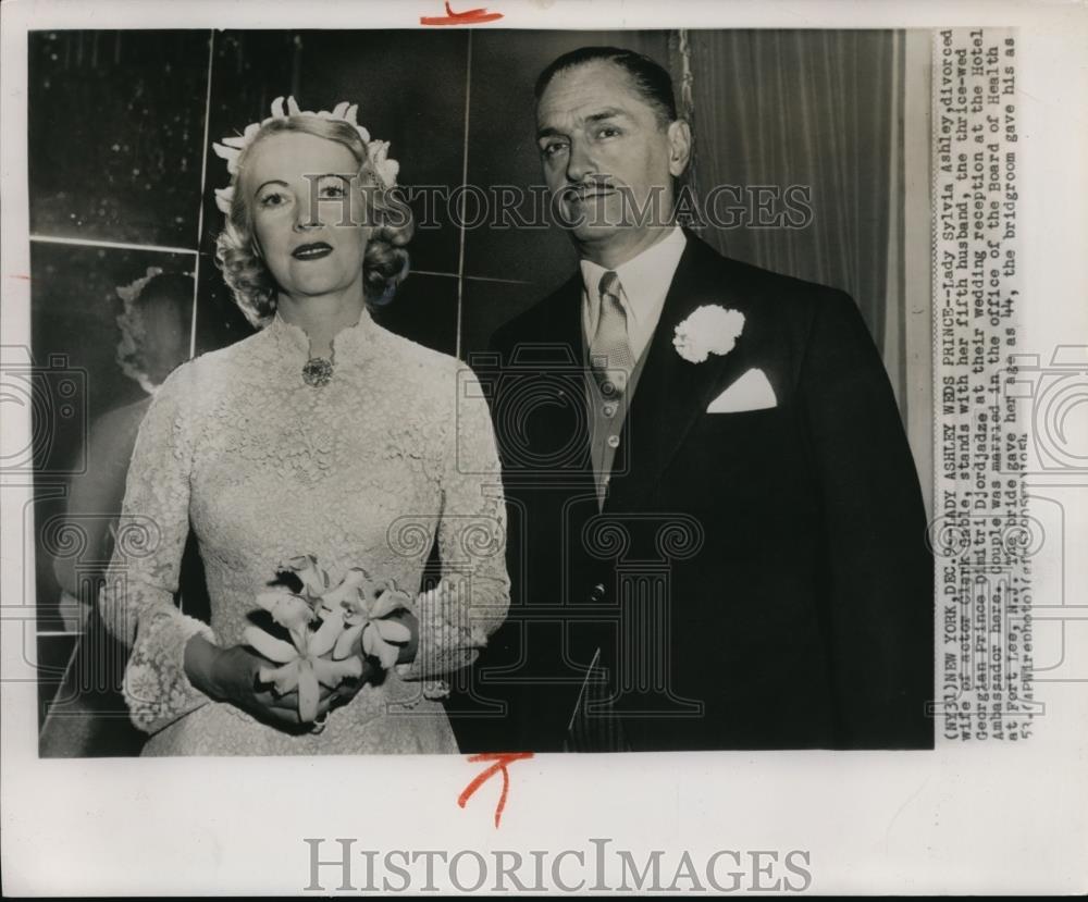 1954 Wire Photo Lady Sylvia Ashley, divorced wife of actor Clark Gable - Historic Images