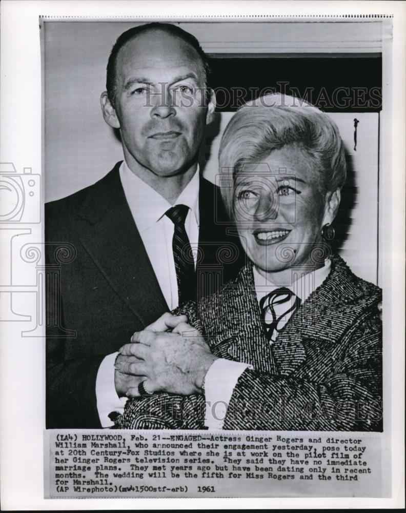 1961 Wire Photo Actress Ginger Rogers and director William Marshall, who - Historic Images