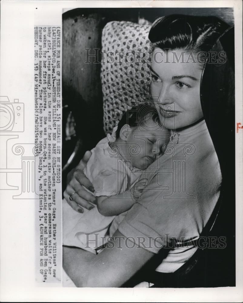 1953 Wire Photo Esther Williams' New baby girl - cvw07317 - Historic Images