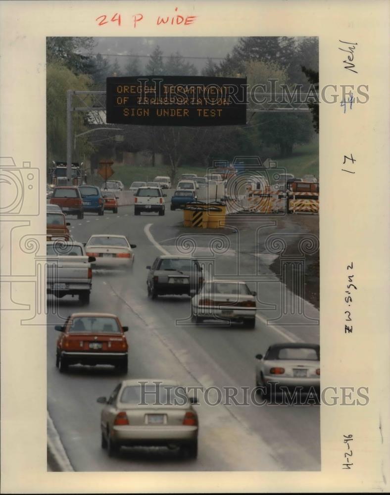 1996 Press Photo Traffic Sign in the highway - orb53789 - Historic Images