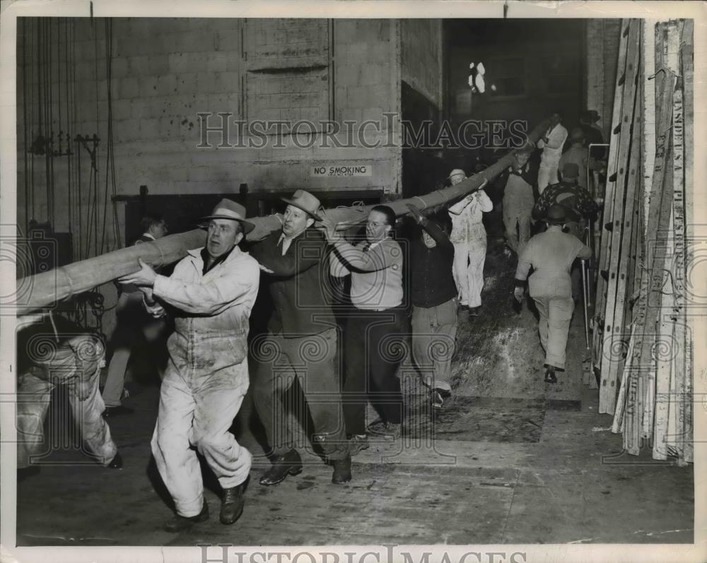1950 Press Photo Construction of the Mayfair Theater - orb56373 - Historic Images