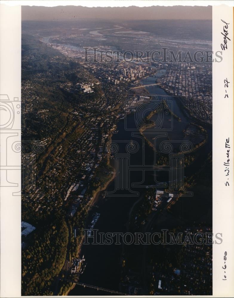 2000 Press Photo Willamette River - Aerial View - Oregonian Series - orb60650 - Historic Images