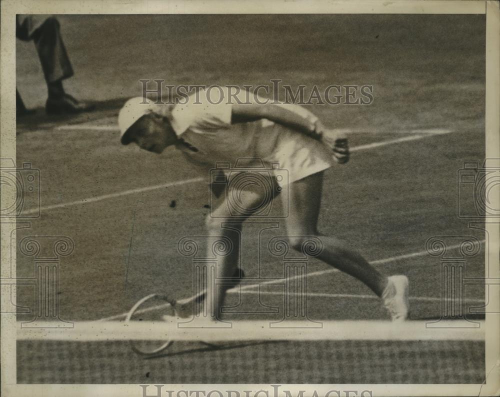 1936 Press Photo Alice Marble vs Helen Jacobs at National Tennis in NY - Historic Images