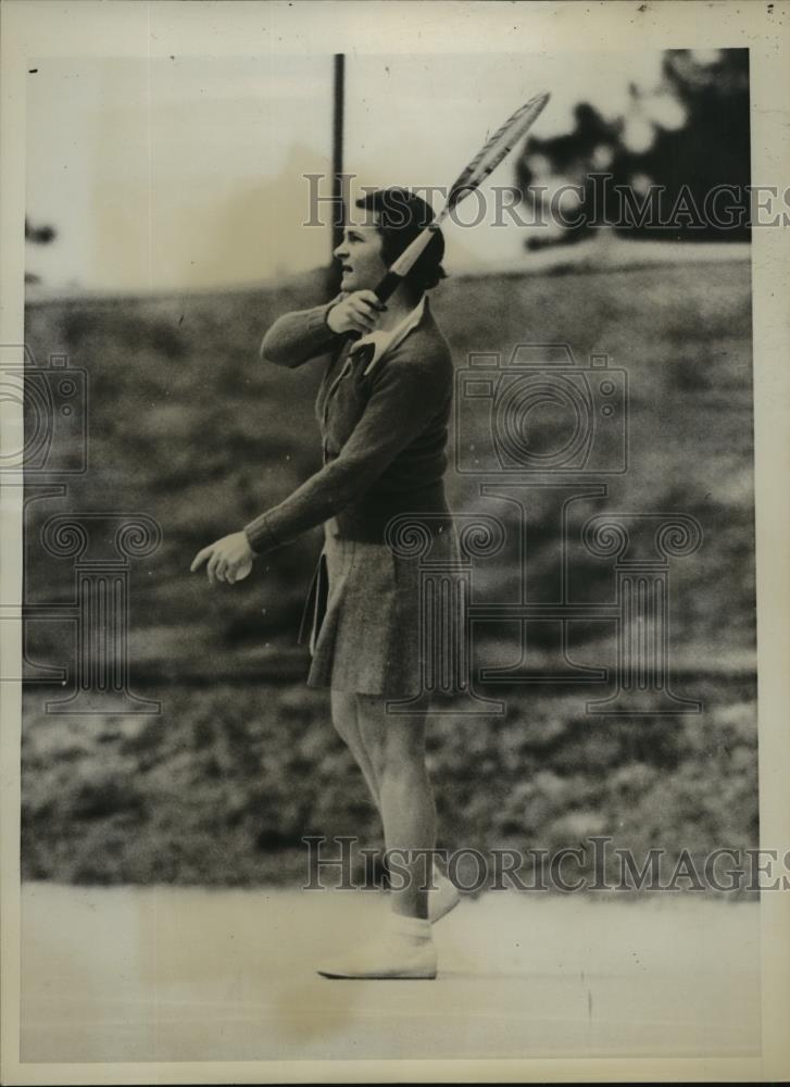 1935 Press Photo Florence LeBoutillier at North &amp; South tennis Pinehurst NC - Historic Images