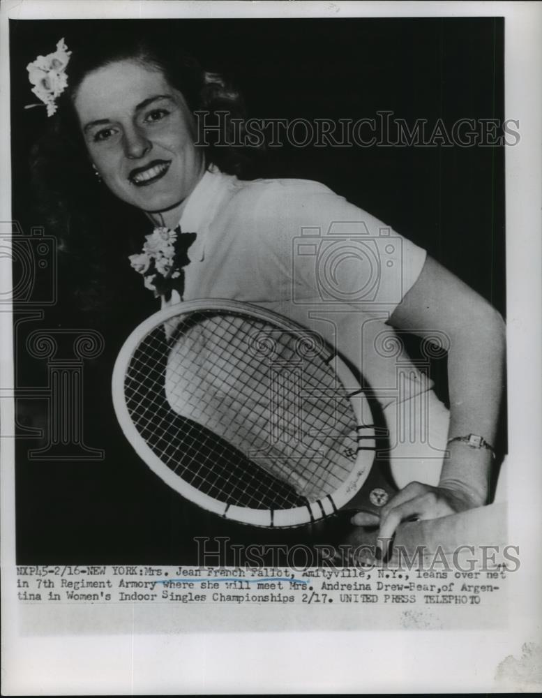 1952 Press Photo Mrs Jean French Pallot at Women&#39; sTennis in NYC - net33189 - Historic Images