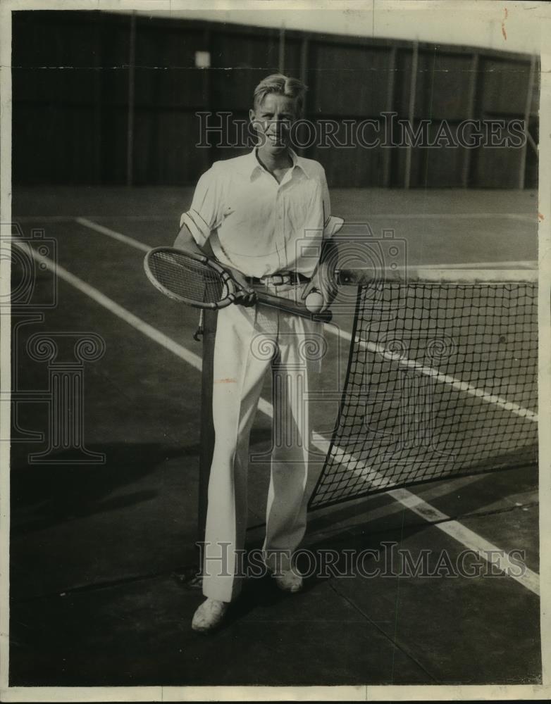 1929 Press Photo Tennis player Sidney Wood on the courts - net34547 - Historic Images