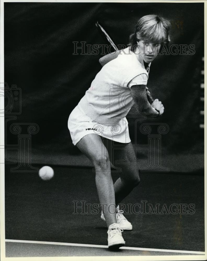 1985 Press Photo Tourney Bid- Portland tennis Professional Caryn Copeland. - Historic Images